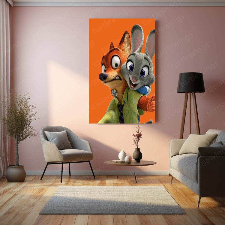 Zootopia Metal Poster – Vibrant Animated Movie Wall Art | Fun Disney Decor - TURTLEWINGS 