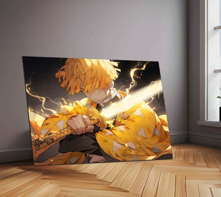 Zenitsu Agatsuma Demon Slayer Neon LED Metal Poster - TURTLEWINGS 