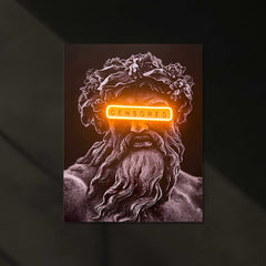 Zeus Censored Neon LED Metal Poster