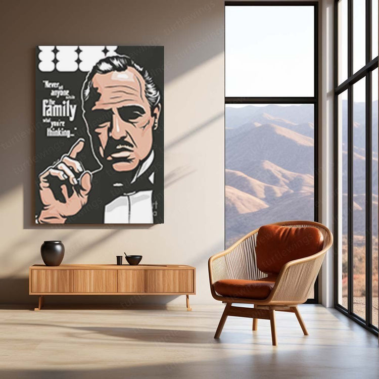 The Godfather Quote Metal Poster | 'Power and Respect' Art | Turtlewings Cinema Series