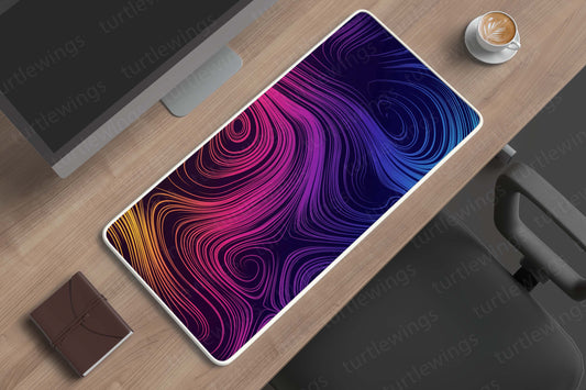 Color Cyclone Abstract Deskmat | Swirling Vibrant Energy for Your Workspace