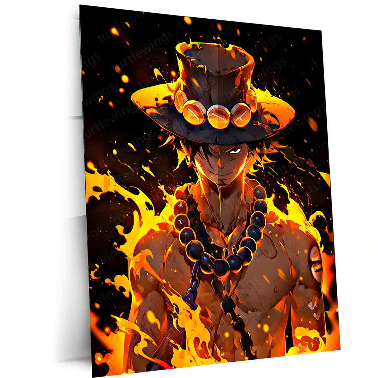 Portgas D. Ace Metal Poster – The Pirate with a Flame - TURTLEWINGS 