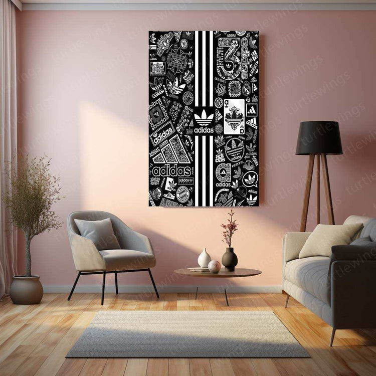 Adidas Aesthetic Metal Poster | Sneakerhead Wall Art | Sports & Streetwear Decor - TURTLEWINGS 