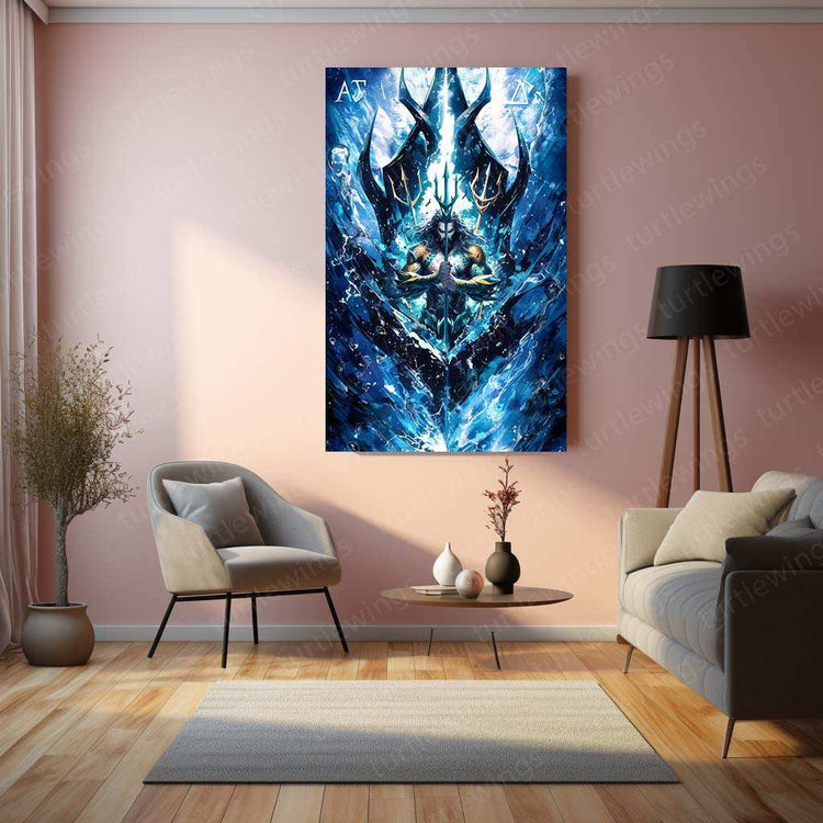 Aquaman Metal Poster – Powerful Justice League Wall Art | Oceanic Hero Decor - TURTLEWINGS 