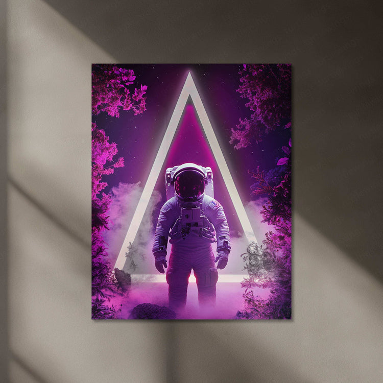 Astronaut Neon LED Metal Poster 01 - TURTLEWINGS 