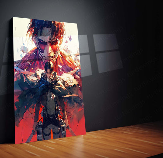 Eren Yeager: Titan Power Unleashed Metal Poster | Turtlewings AOT Series 1