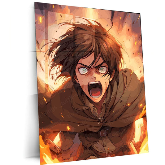 AOT Anime Metal Poster | Eren Yeager | Turtlewings Collectible Art