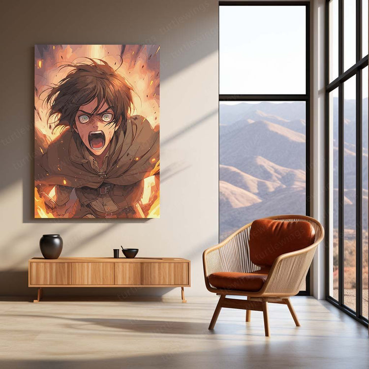 AOT Anime Metal Poster | Eren Yeager | Turtlewings Collectible Art