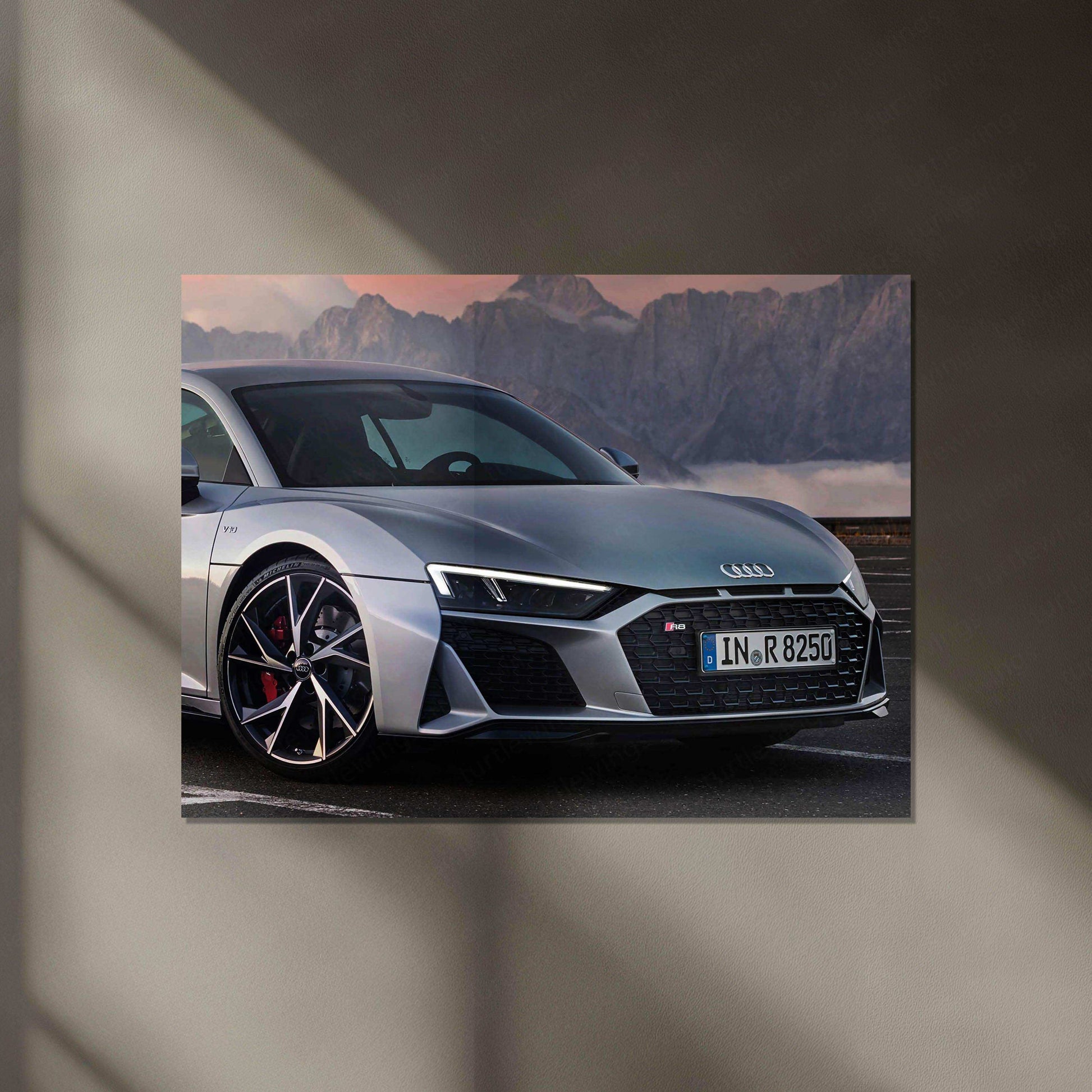 Audi R8 Neon LED Metal Poster â Supercar Wall Art for Speed Enthusiasts - TURTLEWINGS 