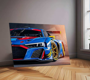 Audi Racing Neon LED Metal Poster â High-Performance Motorsport Wall Art2 - TURTLEWINGS 