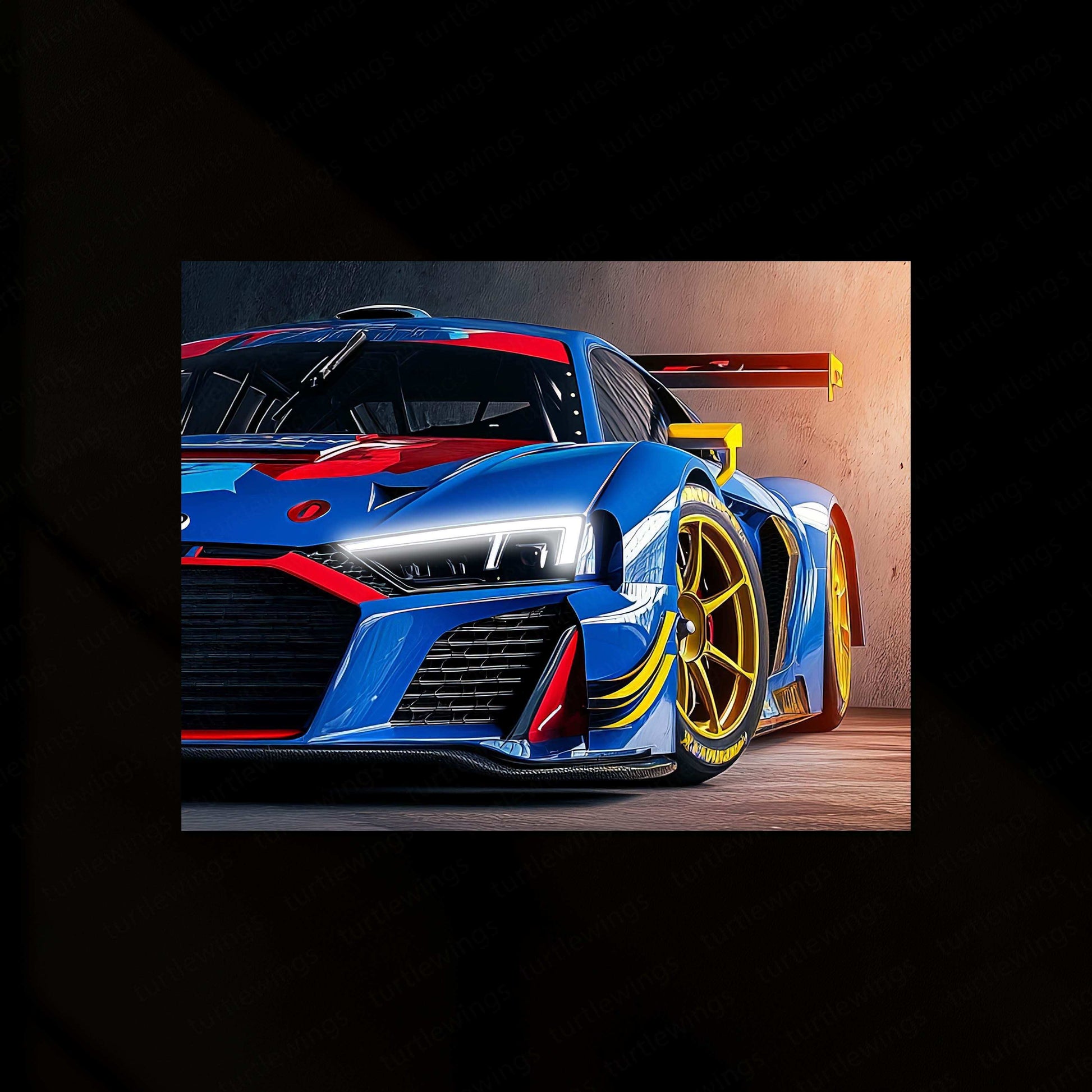 Audi Racing Neon LED Metal Poster â High-Performance Motorsport Wall Art2 - TURTLEWINGS 