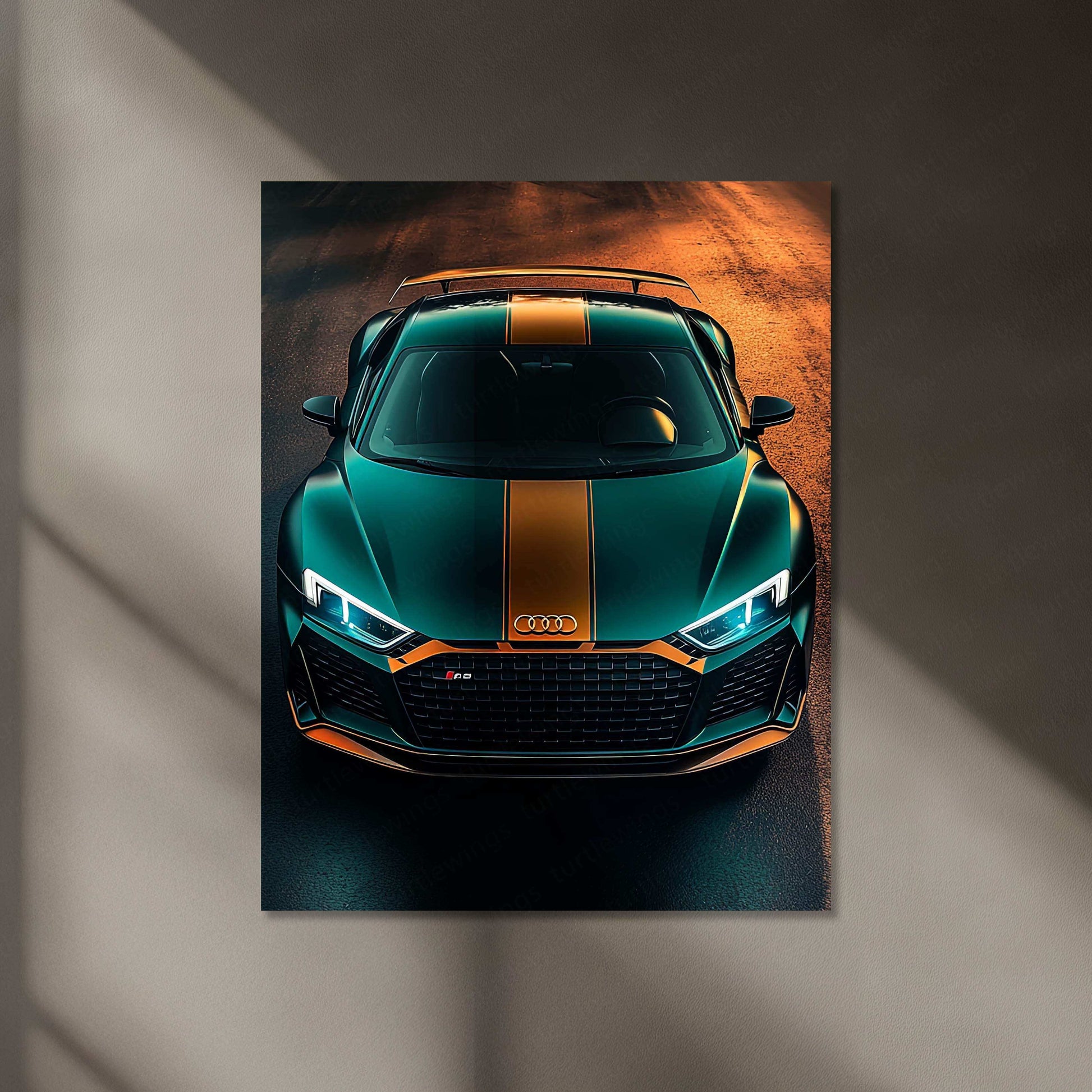 Audi Racing Neon LED Metal Poster â High-Performance Motorsport Wall Art - TURTLEWINGS 