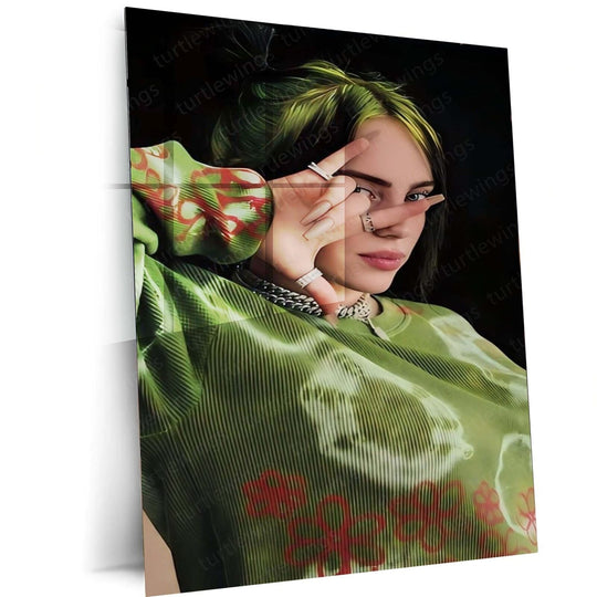 Ethereal Vibes - Billie Eilish Metal Poster | Music Icon Wall Art | HD Print 2