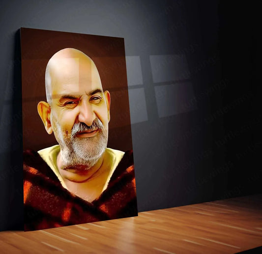 Neem Karoli Baba Metal Frame - A Divine Tribute 1 - TURTLEWINGS 