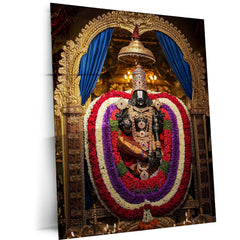 Tirupati Balaji Metal Frame II Divine Wall Art for Spiritual Home Decor