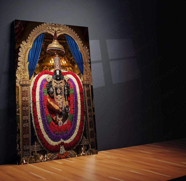 Tirupati Balaji Metal Frame – Divine Wall Art for Spiritual Home Decor