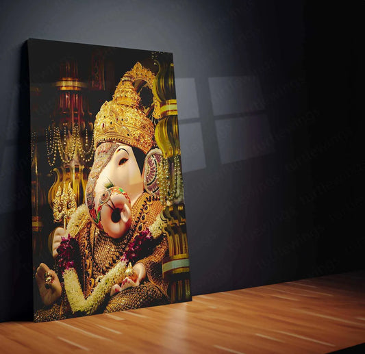 Bappa Metal Poster – Divine Lord Ganesha Wall Art | Hindu Spiritual Decor 2 - TURTLEWINGS 