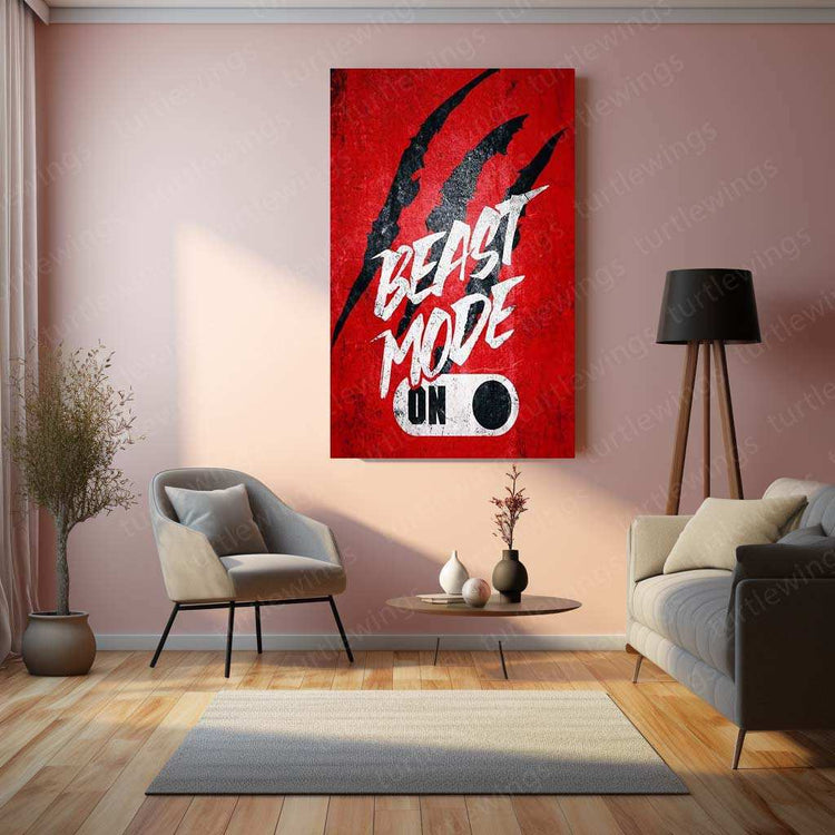 Beast Mode On Metal Poster | Gym Motivation Wall Art | Fitness & Hustle Decor - TURTLEWINGS 