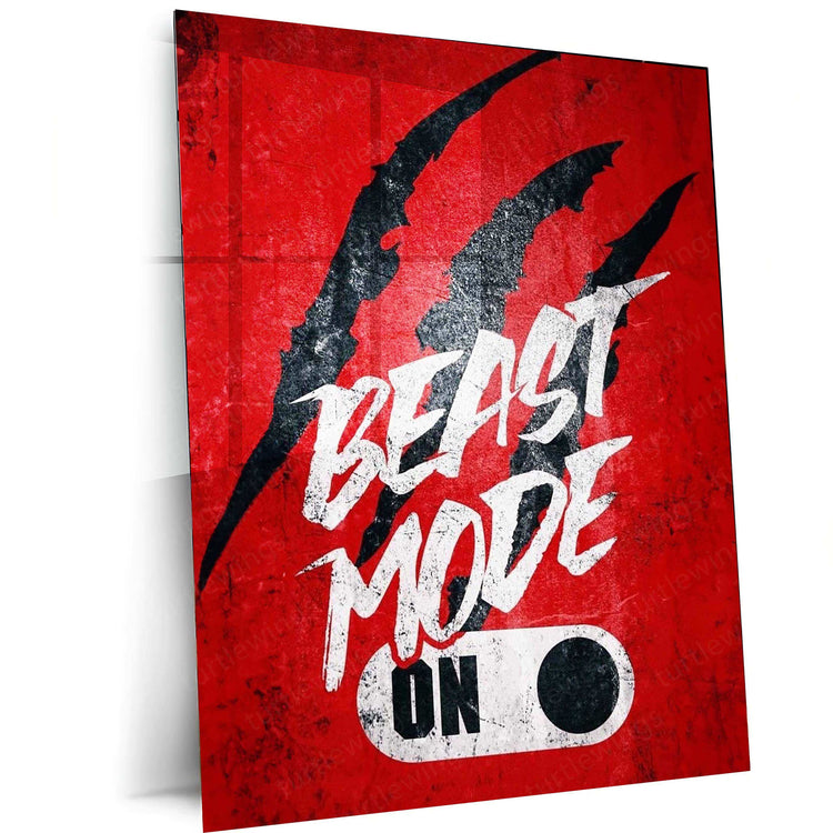 Beast Mode On Metal Poster | Gym Motivation Wall Art | Fitness & Hustle Decor - TURTLEWINGS 