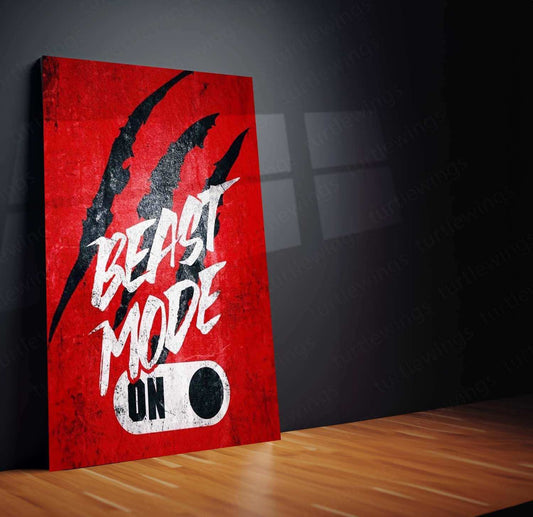 Beast Mode On Metal Poster | Gym Motivation Wall Art | Fitness & Hustle Decor - TURTLEWINGS 