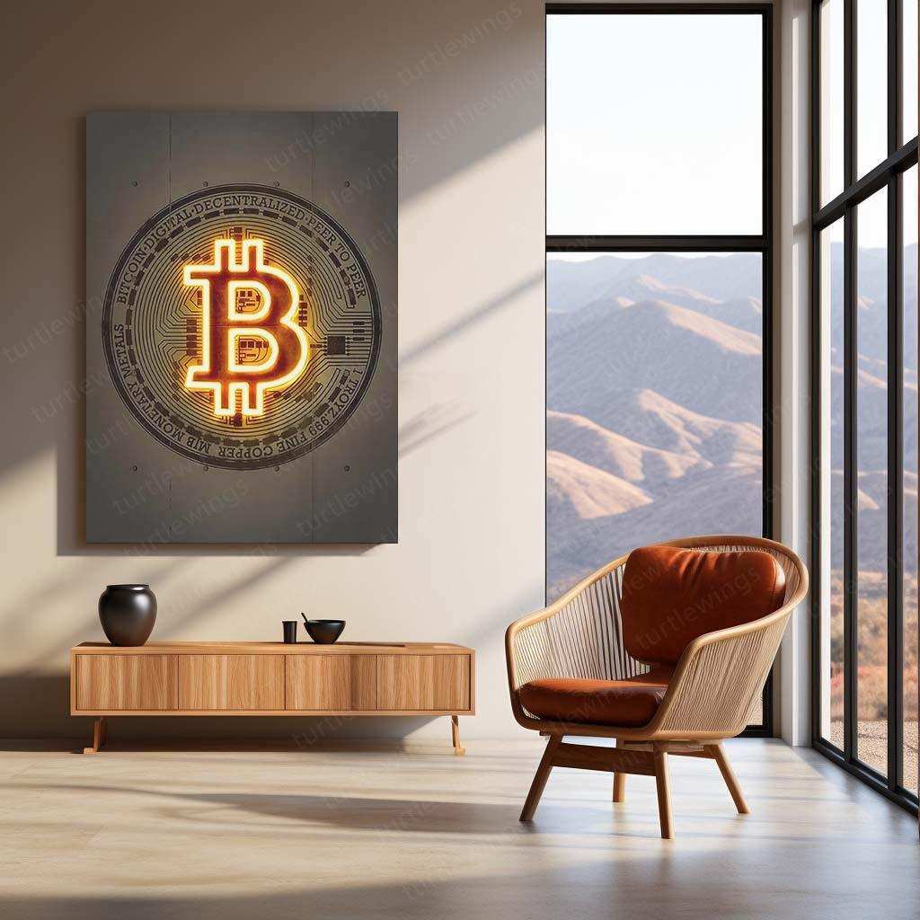 Bitcoin Neon LED Metal Frame - TURTLEWINGS 