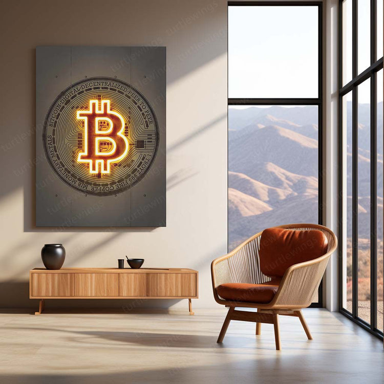 Bitcoin Neon LED Metal Frame