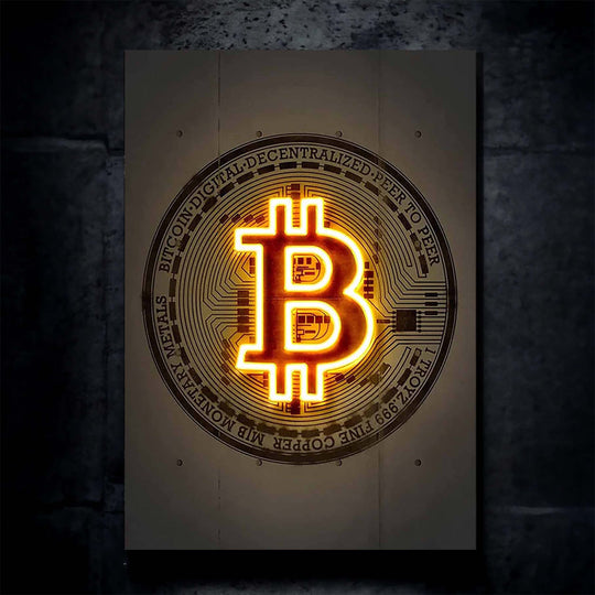 Bitcoin Neon LED Metal Frame