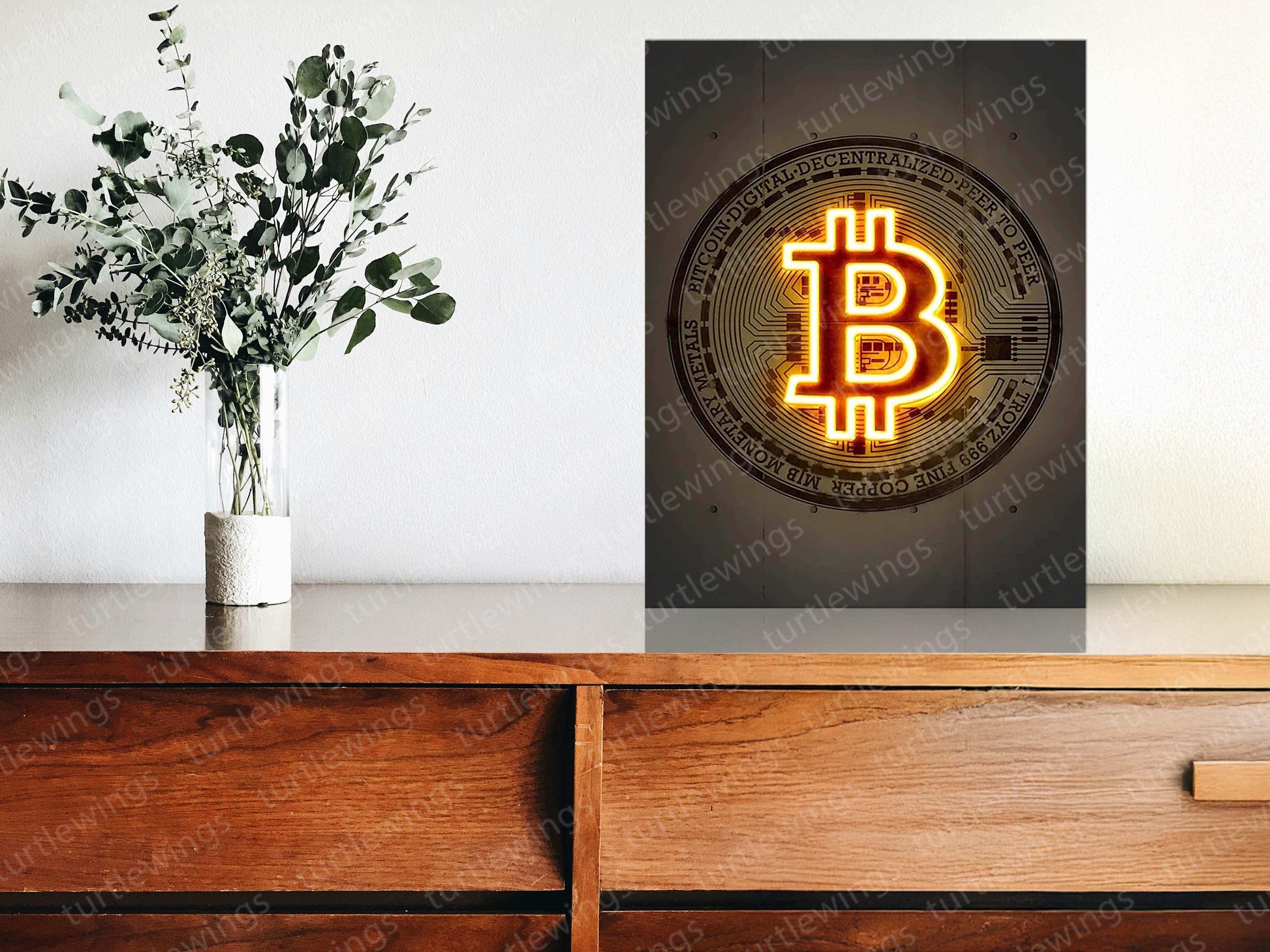 Bitcoin Neon LED Metal Frame - TURTLEWINGS 