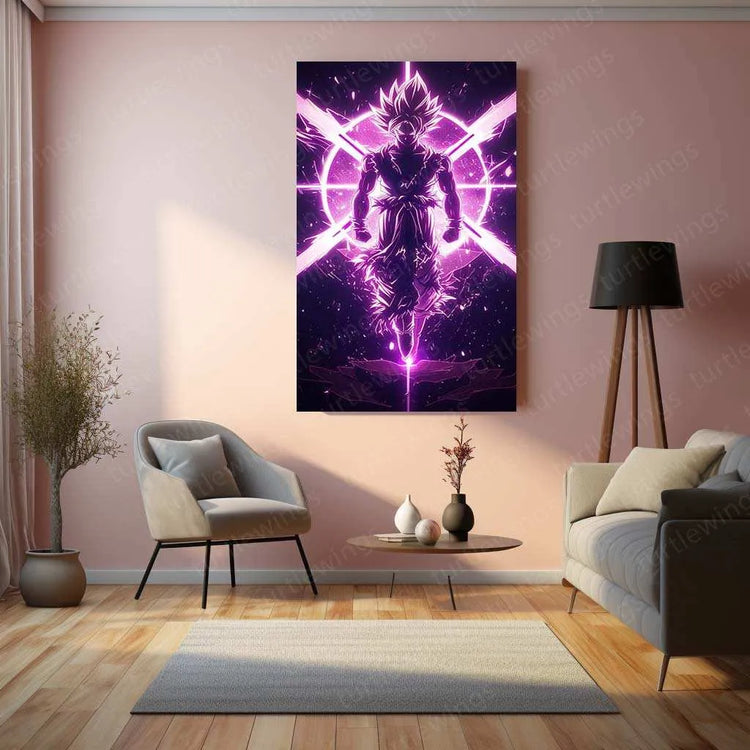 Black Goku Metal Poster – Dragon Ball Z Super Saiyan Art | Powerful Anime Decor - TURTLEWINGS 