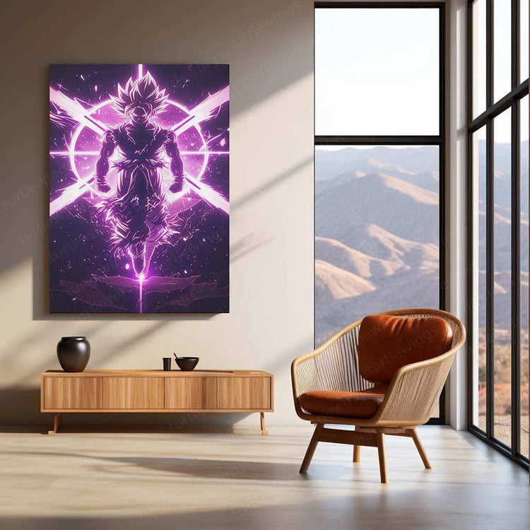 Black Goku Metal Poster – Dragon Ball Z Super Saiyan Art | Powerful Anime Decor - TURTLEWINGS 