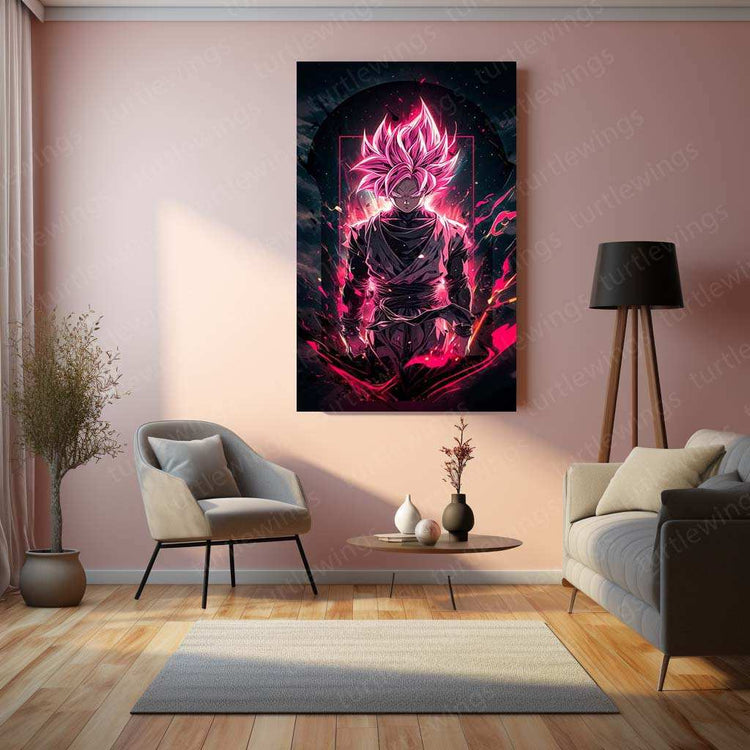 Black Goku Metal Poster – Dragon Ball Z Super Saiyan Art | Powerful Anime Decor 4 - TURTLEWINGS 