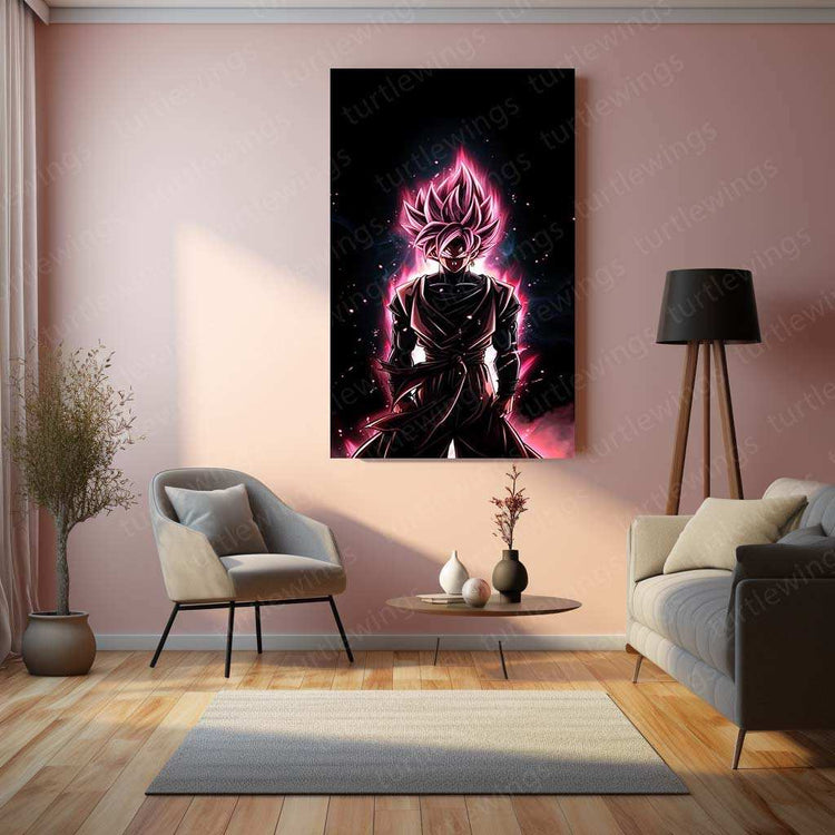 Black Goku Metal Poster – Dragon Ball Z Super Saiyan Art | Powerful Anime Decor 6 - TURTLEWINGS 