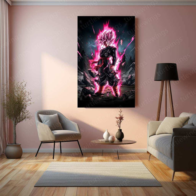 Black Goku Metal Poster – Dragon Ball Z Super Saiyan Art | Powerful Anime Decor 7 - TURTLEWINGS 