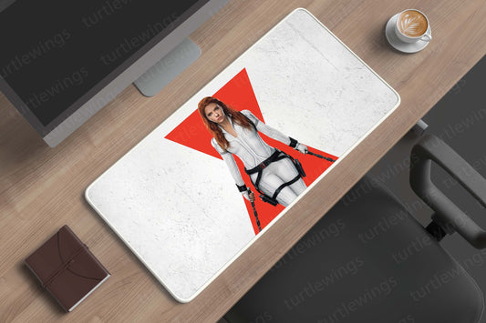 Black Widow Deskmat | Fierce and Bold Design for Marvel Fans