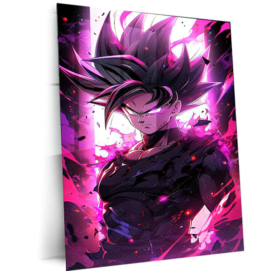 Dark Power - Black Goku DBZ Metal Poster | Anime Wall Art | HD Quality