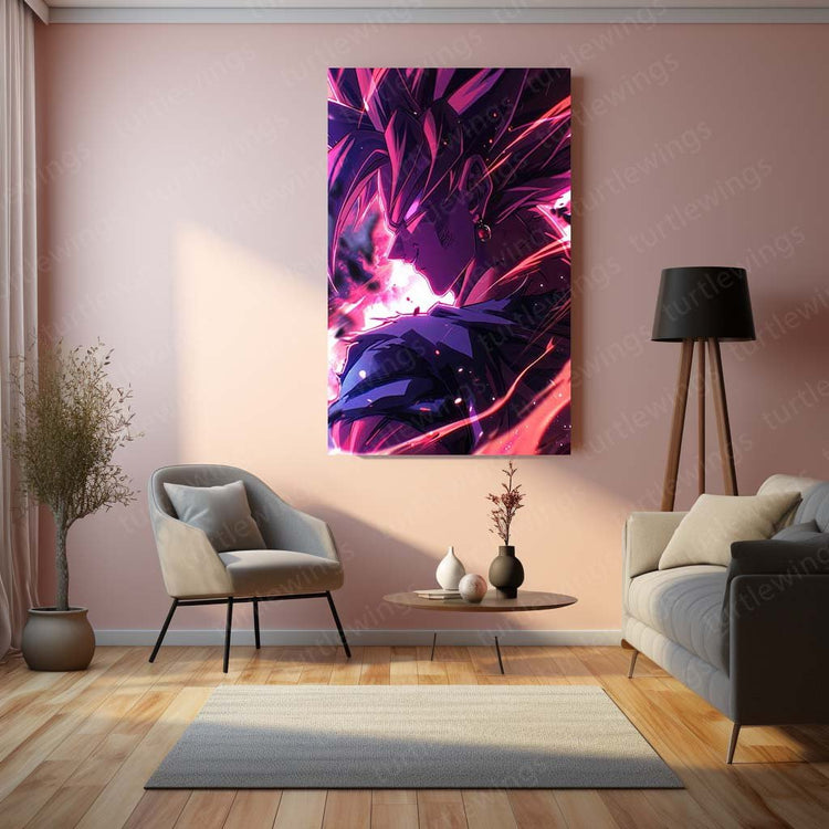 Dark Power - Black Goku DBZ Metal Poster | Anime Wall Art | HD Quality 02