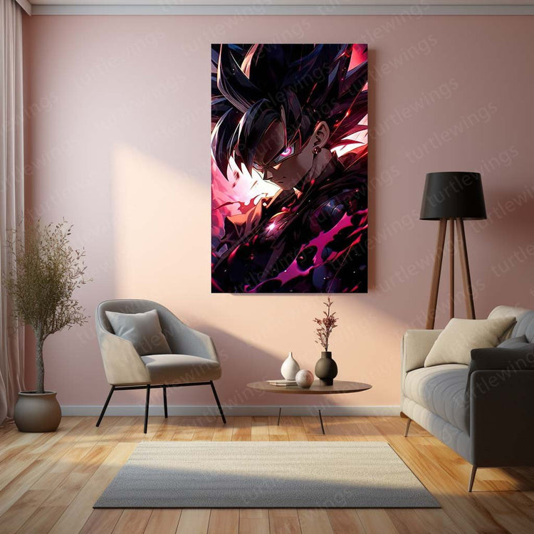 Dark Power - Black Goku DBZ Metal Poster | Anime Wall Art | HD Quality 03