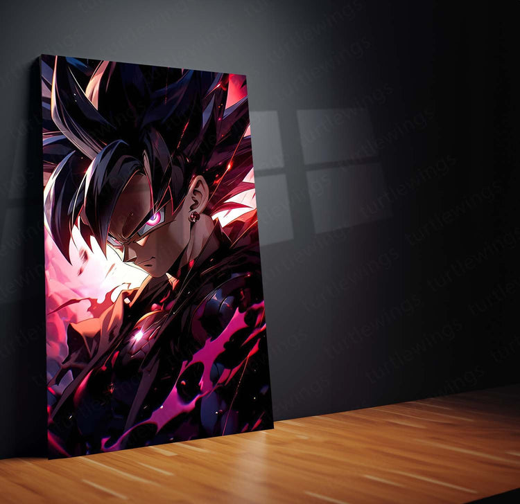 Dark Power - Black Goku DBZ Metal Poster | Anime Wall Art | HD Quality 03