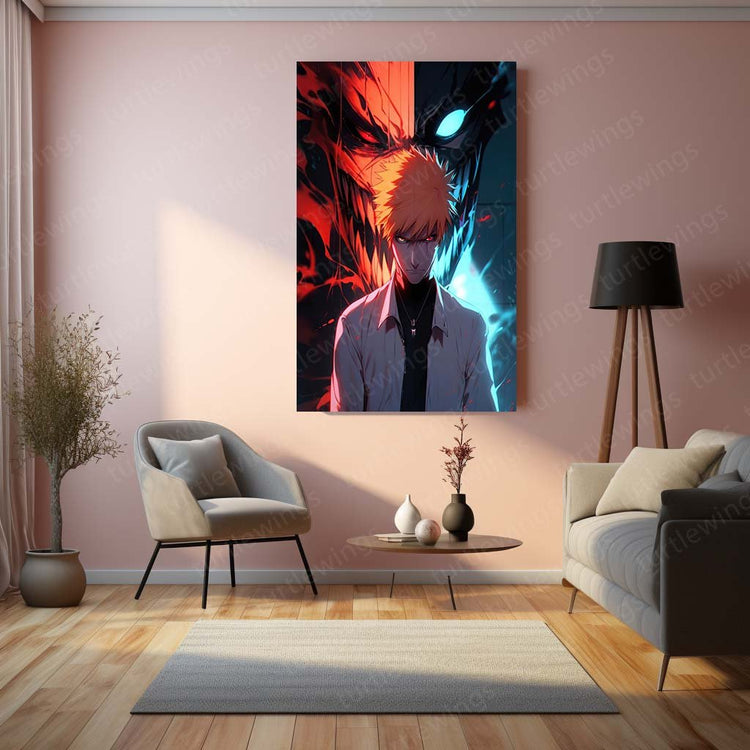 Ichigo Kurosaki Final Getsuga Tenshou Metal Poster | TheTheBleach Anime | Turtlewings Art