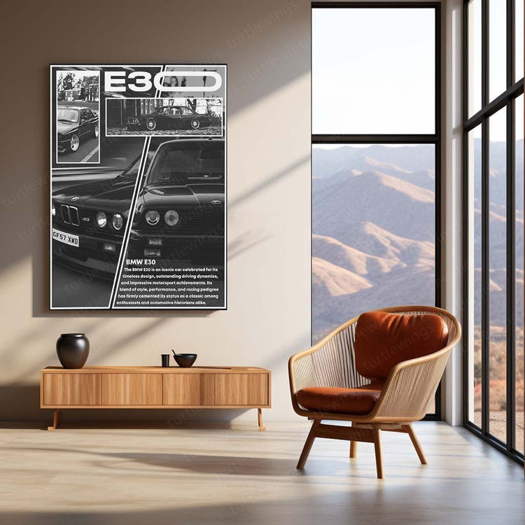 Modern Vintage - BMW E30 Metal Poster | Automotive Wall Art | HD Quality