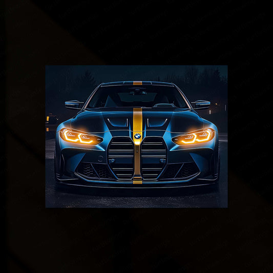 BMW Racing Neon LED Metal Poster – Motorsport-Inspired Wall Art for Speed Enthusiasts