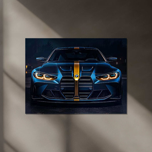 BMW Racing Neon LED Metal Poster â Motorsport-Inspired Wall Art for Speed Enthusiasts - TURTLEWINGS 