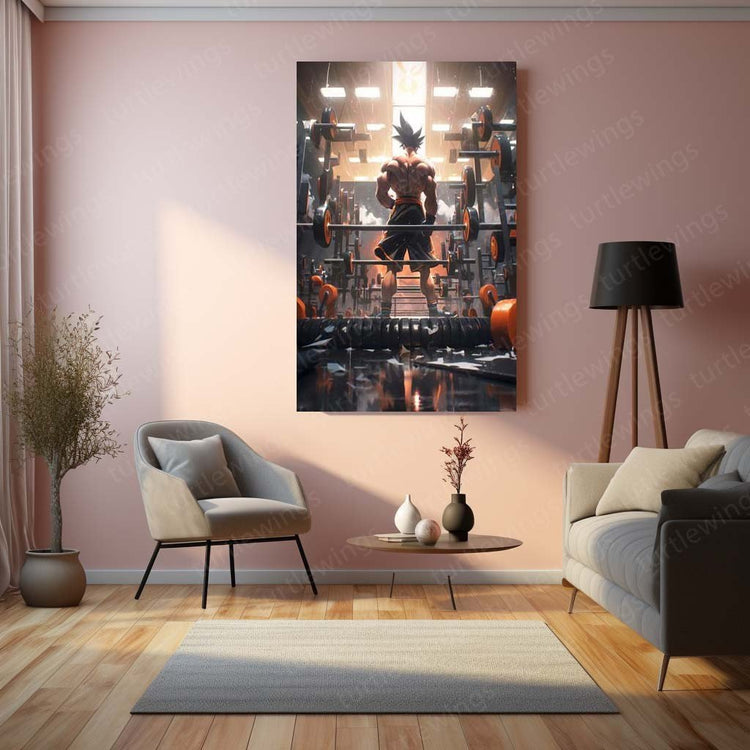 Goku Gym Art Metal Poster DBZ