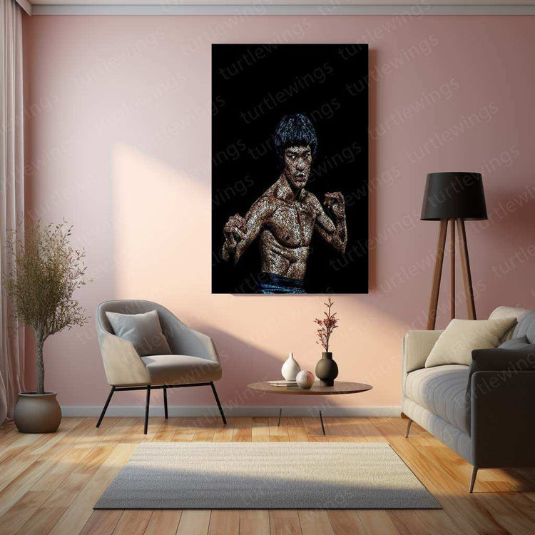 Bruce Lee Metal Poster | Martial Arts Legend Wall Art | Inspirational Kung Fu Decor - TURTLEWINGS 