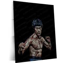 Bruce Lee Metal Poster | Martial Arts Legend Wall Art | Inspirational Kung Fu Decor