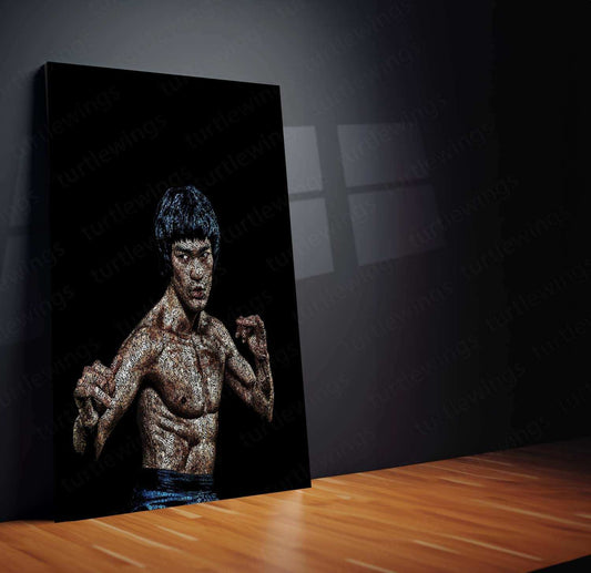 Bruce Lee Metal Poster | Martial Arts Legend Wall Art | Inspirational Kung Fu Decor - TURTLEWINGS 