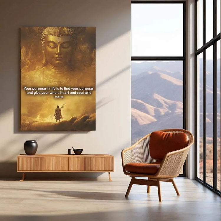 Gautam Buddha Metal Poster – Spiritual Wall Art