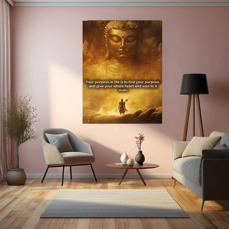 Gautam Buddha Metal Poster – Spiritual Wall Art