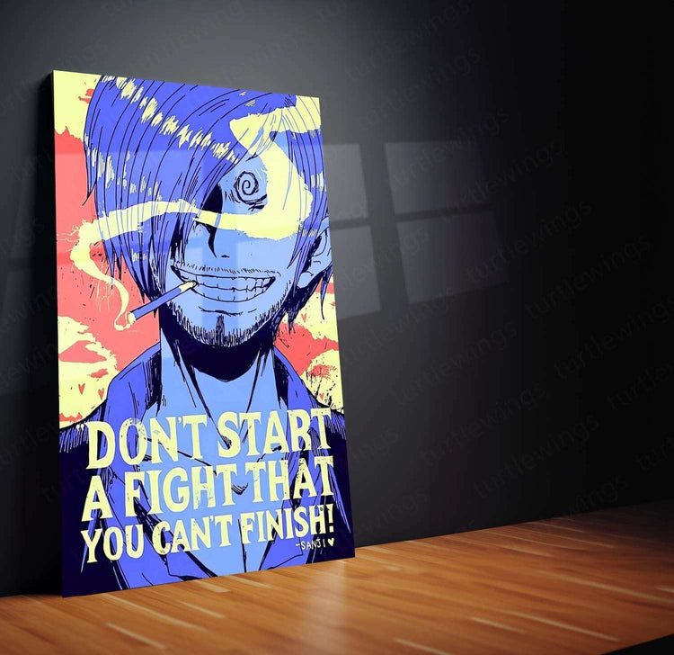 Set of 3 Metal Posters Featuring Luffy, Sanji, and Zoro with Inspiring Quotes