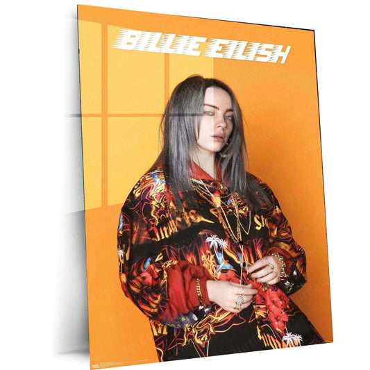 Ethereal Vibes - Billie Eilish Metal Poster | Music Icon Wall Art | HD Print 3